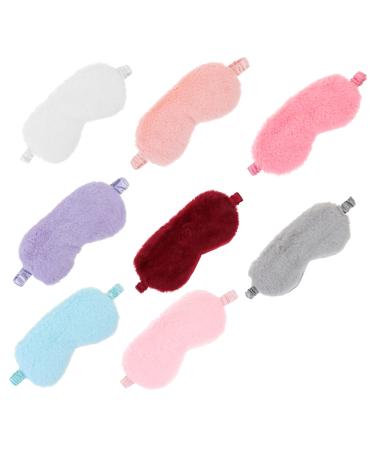 FRCOLOR 8pcs Plush Eye Mask Sleep Eye Mask Adorable Eye Mask Sleeping Eye Patch Airplane Breathable Eye Patch Sleep Eye Covers for Men Nap Blindfold Travel Bunny Fur Autumn and Winter