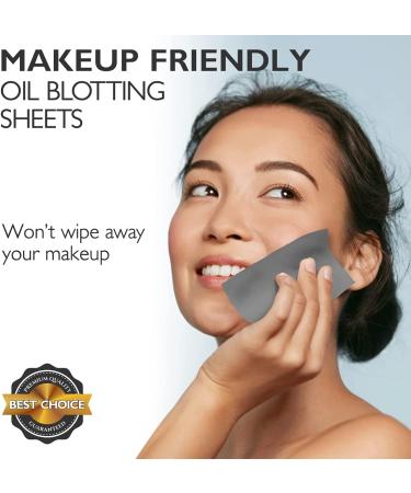 Natural Bamboo Charcoal Oil Blotting Sheets for Oily Skin - 3pk/300 Makeup-Friendly Sheets - 25% Larger Size - Easy Grab Dispenser - 3 Pack - Buy Online on GoSupps.com