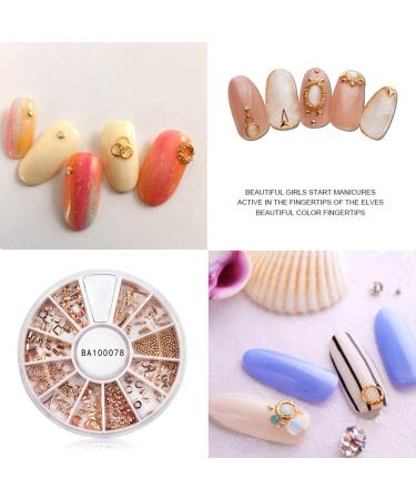 Indexu Rose Gold Rivet 3D Nail Decoration - DIY Mixed Shaped Nail Art Decals Tips (Rose Gold) - Buy Online on GoSupps.com