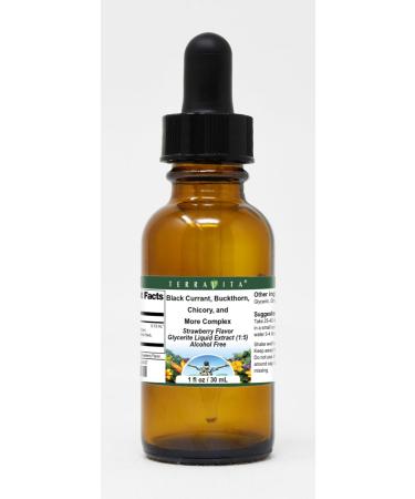 Terravita Black Currant & Buckthorn Glycerite Extract - Strawberry Flavor (1 oz) | Premium Herbal Supplement for Immune Support - Buy Online on GoSupps.com