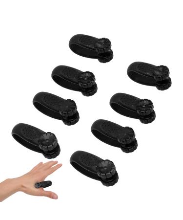 Cyrank 8-part hand-pressure point tool supports the acupressure relaxation reusable plastic handic acupressure clip to relieve migraines and headache between (black)