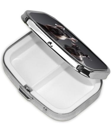 Cute Schnauzer Dog Pill Case | 2 Compartment Travel Pill Organizer | Small Purse Pill Box Gift - Buy Online on GoSupps.com