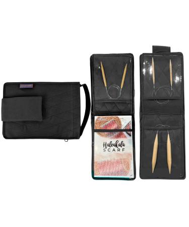 Yazzii Circular Knitting Needle Case Organizer - Portable & Multipurpose Binder for Knitting Needles and Knitting Accessories Black