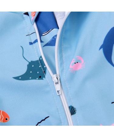 PythJooh Baby Boy Shark Print Rash Guard Swimsuit | Zipper One Piece Beach Swimwear | 12-18 Months - Buy Online on GoSupps.com