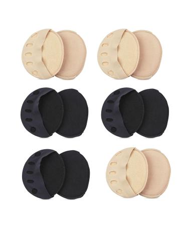 gofidin 6Pairs Toe Socks Foot Care Front Palm Pad High Heels Socks Half Insoles Pain Relief Topper Liner Socks Invisible Socks Pad