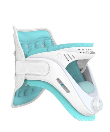 Cervical Traction Neck Brace Support with Heated Function Adjustable Traction Support for Home Traction Spinal Alignment Pain Relief (Green)