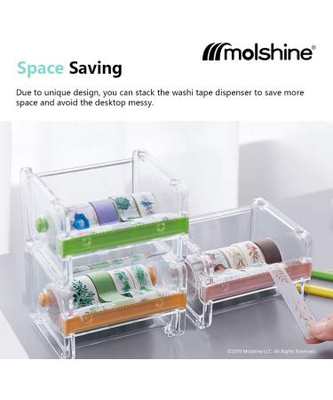 Molshine 2 Pack Transparent Desktop Washi Tape Dispenser with Cutter and Roll Holder - Beige (Masking Tape Not Included) - Buy Online on GoSupps.com