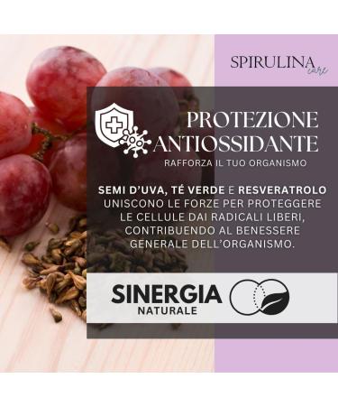 Grape Seeds (OPC) and Resveratrol - Antioxidant for Skin and Microcirculation with Spirulina Green Tea Vitamin E and Selenium - 60 Tablets to 800mg - Buy Online on GoSupps.com