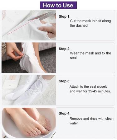 Joyeee Foot Peel Mask for Hard Skin 4 Pairs Exfoliating Foot Peeling Mask Foot Peel Socks for Removes Calluses and Hard Skin Foot Care For Men and Women B#4 Pairs - Buy Online on GoSupps.com