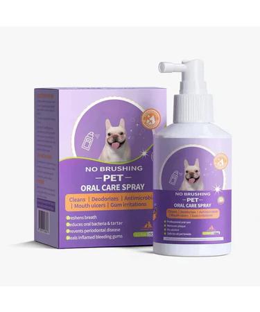 Teeth Cleaning Spray for Dogs & Cats 50ml Dog Breath Spray Pet Oral Spray Clean Teeth Pet Breath Freshener Spray Care Cleaner Eliminate Bad Breath Targets Tartar & Plaque Without Brushing. (1Pcs)