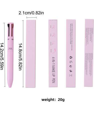 Multi Pencil Makeup | Multi-Use Portable Brow Pen Beauty Product for Women for Travel Comes with Eyeliner Brow Lipliner and Highlighter Gecap Pink - Buy Online on GoSupps.com