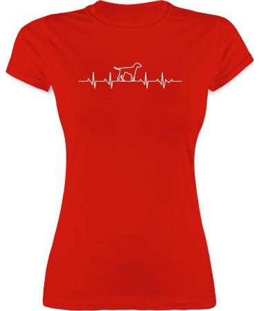 Shirtracer - Shirt Women - Gift for Dog Owners - Heartbeat Dog 07 Red S