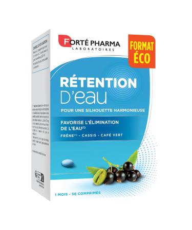 Forté Pharma - Water Retention | Elimination and Drainage Supplement with Ash, Blackcurrant and Green Coffee | Weight Loss Aid - Vitamins and Minerals | 56 tablets