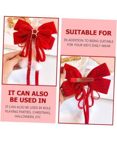 minkissy 1pc hair accessories hair clips girl hair clips hair clips for christmas silky hair bow clip bowknot barrettes christmas bow hairpin Hair Clip Hairpin sweet - Buy Online on GoSupps.com