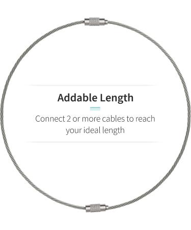 Pawfly 6 Inch Wire Keychain Cable - Heavy Duty Stainless Steel Key Ring Loop Holder - 10 Pack - Buy Online on GoSupps.com