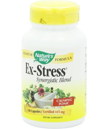 Nature's Way Ex-Stress Calming Herbal Formula - 890 mg, 100 Vegan Capsules - Natural Stress Relief - Buy Online on GoSupps.com