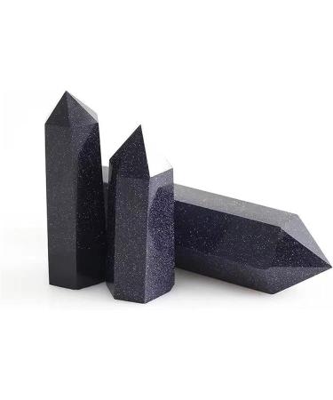 Collection 70mm-80mm Natural Crystal Blue Gold Sand Stone Tower Quartz Point for Feng Shui 1pc - Buy Online on GoSupps.com