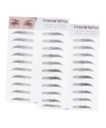 Beavorty 2pcs 3d Eyebrow Stickers Eyebrow Hair Eyebrow Sticker Brow Shaper Makeup Eyebrow Transfer Makeup Sets Hair Kit Eye Brow Shaping Kit Make Plastic 4d