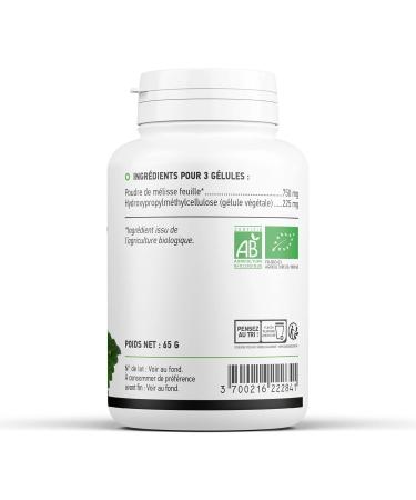 Lemon Balm Organic 250 mg - 200 Vegetable Capsules - Buy Online on GoSupps.com
