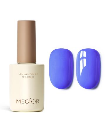 MEGIOR Ultra Marine Gel Nail Polish 15ml Bluish violet Gel Polish High Gloss Soak Off UV LED Nail Gel Polish for Nail Art Manicure Salon DIY Home Gift for Girls
