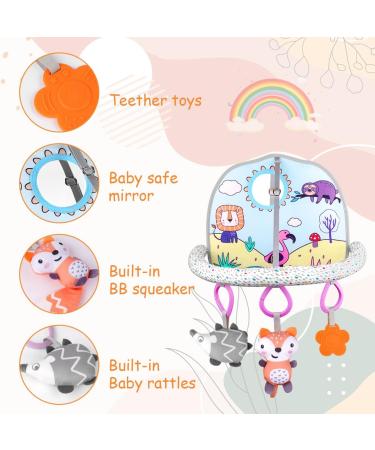 Hotut Baby Car Seat Toy Set | Activity Toys with Mirrors & Hanging Toys for Infants 0-12 Months - Ideal for Car Rides - Buy Online on GoSupps.com