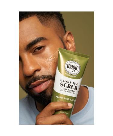 Softsheen-Carson Magic Men's Exfoliating Face Scrub - Cocoa Butter & Cedarwood Oil for Beard, Skin & Scalp - 6.8 fl oz - Buy Online on GoSupps.com