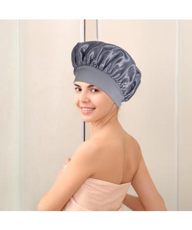 Sleeping Hair Towel Satin Hair Towel for Sleeping Hair Poping Towel Satin Hair Towel for Women Quick Drying Hair Turban Wrap Protective Anti-Frizz Satin Towel for Women Silver - Buy Online on GoSupps.com