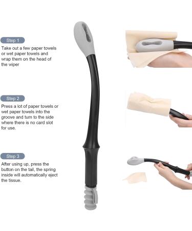 Toilet Aid Long Grip Paper Wipers for Comfortable Independence - Ideal for Seniors & Limited Mobility (Gray) - Buy Online on GoSupps.com