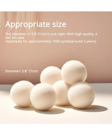 Premium XL Dryer Balls 6-Pack | Reusable Wool Laundry Softener | Anti-Static Solution for Clothes Drying - White - Buy Online on GoSupps.com