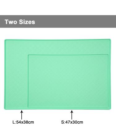 Moacc Non-Slip Waterproof Feed Mats for Dogs & Cats - Green Paws Pattern - 60x40cm Silicone Base Underlay - Buy Online on GoSupps.com