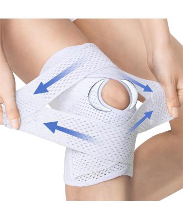 ProWave's kneeze for men women with side stabilizers patella kneeboard for meniscal tear relieve knee pain sports ACL arthritis relaxation knee supports adjustable M M white
