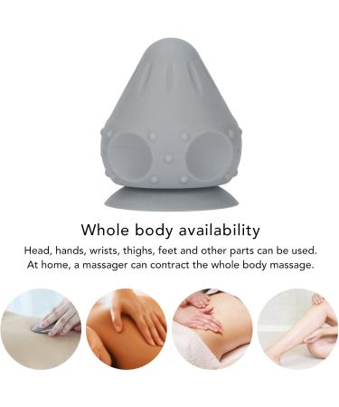 Silicone Trigger Point Massage Ball with Suction Cup - Small Fascia Massage Device for Muscle & Acupuncture Relief (Gray) - Buy Online on GoSupps.com