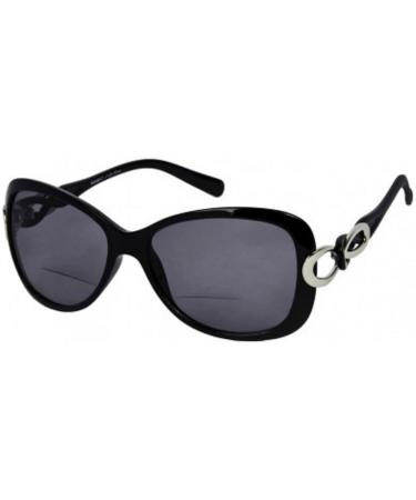 Readers.com The Delia Bifocal Reading Sunglasses Sun Reader Retro Square Style for Women (Black +2.50) Retro Black