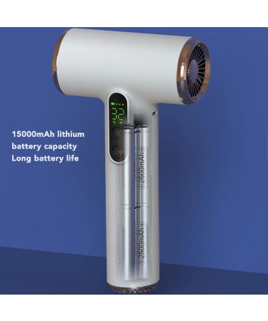 Travel Hair Dryer USB Rechargeable Cordless Hair Dryer with 3 Gears Adjustable Speed and Temperature Digital Screen 15000mAh Battery Compact Portable Small Blow Dryer - Buy Online on GoSupps.com