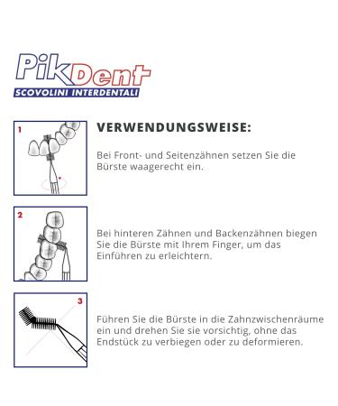 Pikdent Interdental Brushes - Durable Coated Steel & Tynex Bristles - Light Blue 0.8mm Half-Cone - Pack of 20 - International Shipping Available - Buy Online on GoSupps.com