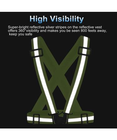 Sawnzc 2Pack High Visible Reflective Running Vest Set for Safety | Adjustable Gear for Night Outdoor Running, Cycling, Motorcycle, Dog Walk, Jogging - Green-Orange - Buy Online on GoSupps.com