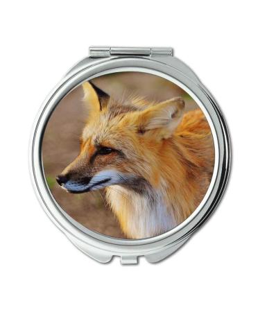 Mirror makeup mirror animal close up fox pocket mirror portable mirror