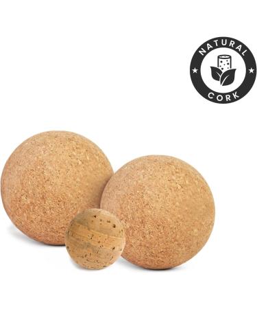 100% Cork Yoga Studio Massage Balls - Set of 3 Ideal for Relaxation & Pain Relief - Buy Online on GoSupps.com