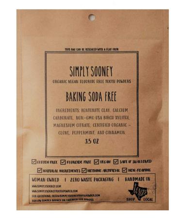 100 Gram Paper Refill Bag Baking Soda Free Formula Organic Vegan Fluoride Free Remineralizing Tooth Powder 6 Month Supply