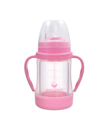 I Play, Baby Glass Sip N Straw Cup Light Pink Pink 4oz