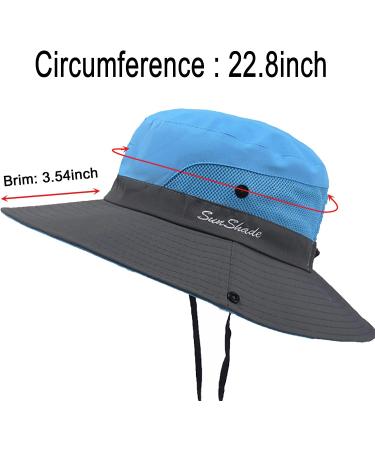 NPQQUAN Sun Hat for Women Men - 2 PCS Wide Brim UPF 50+ Fishing Bucket Beach Hats with Ponytail Hole - Pink/Grey - Buy Online on GoSupps.com