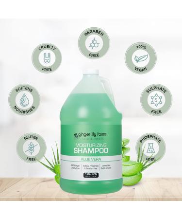 Ginger Lily Farms Club & Fitness Moisturizing Shampoo - 1 Gallon Refill, Aloe Vera Scent, Vegan & Cruelty-Free - For All Hair Types - Buy Online on GoSupps.com