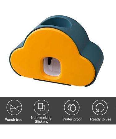 Toothpaste Squeezer Cartoon Toothpaste Holder Wall Mount No Hole Required Grey for Bathroom Orange-White - Buy Online on GoSupps.com