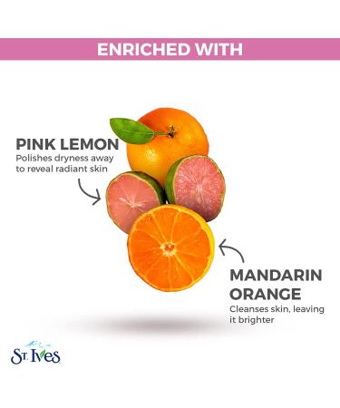 St. Ives Radiant Skin Face Scrub - Pink Lemon and Mandarin Orange, 6 oz - Dermatologist-Tested Scrub for Dull Skin - Natural Exfoliants - Pack of 1 - Buy Online on GoSupps.com