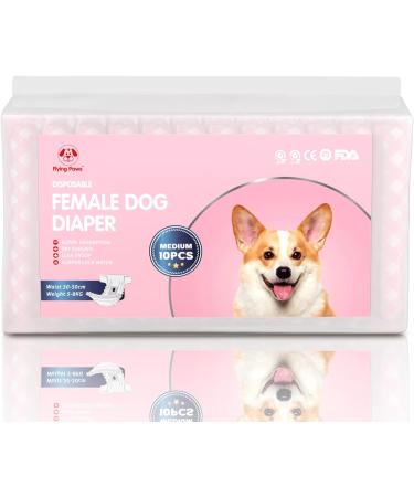 Flying Paws Disposable Dog Diapers - Adjustable & Suitable for Dogs & Cats | M Size (10 Pack) - Premium Quality for Stress-Free Pet Care - Buy Online on GoSupps.com