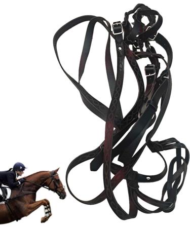 Adjustable Horse Halter - Heavy Duty Tied Halter Adjustable Horse Safety Halter Padded Nylon Colorful Comfortable Horse Halter for Horse Care Training Equestrian Dalian Black - Buy Online on GoSupps.com