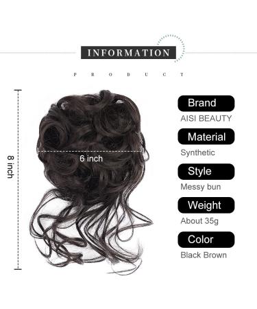 AISI Beauty Messy Bun Hair Extension Updo with Elastic Band (Black Brown) - Buy Online on GoSupps.com