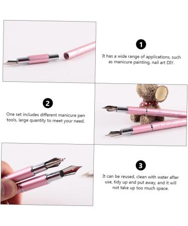 DOITOOL 6 Sets Colored Pen Nail Art Kit Nail Dotting Pen Manicure Kits Painting Tools Shoelace Charms Accessories for Gel Nail Kit Manicure Pen Drawing Pen Nail Polish Pink Metal - Buy Online on GoSupps.com
