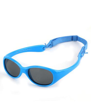 Hifot Baby Boy Girl Sunglasses UV Protection Polarized Toddler Sunglasses Flexible Children Kids Sunglasses Non-folding 6 month-Age 2 Blue