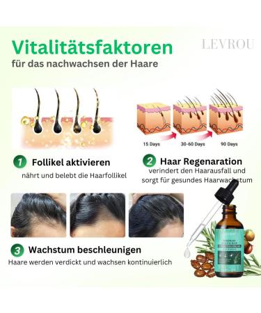 Levrou Organic Rosemary Mint Hair Oil - Strengthen & Nourish Hair with Biotin Jojoba & Argan - 100% Vegan - 60ml - Buy Online on GoSupps.com